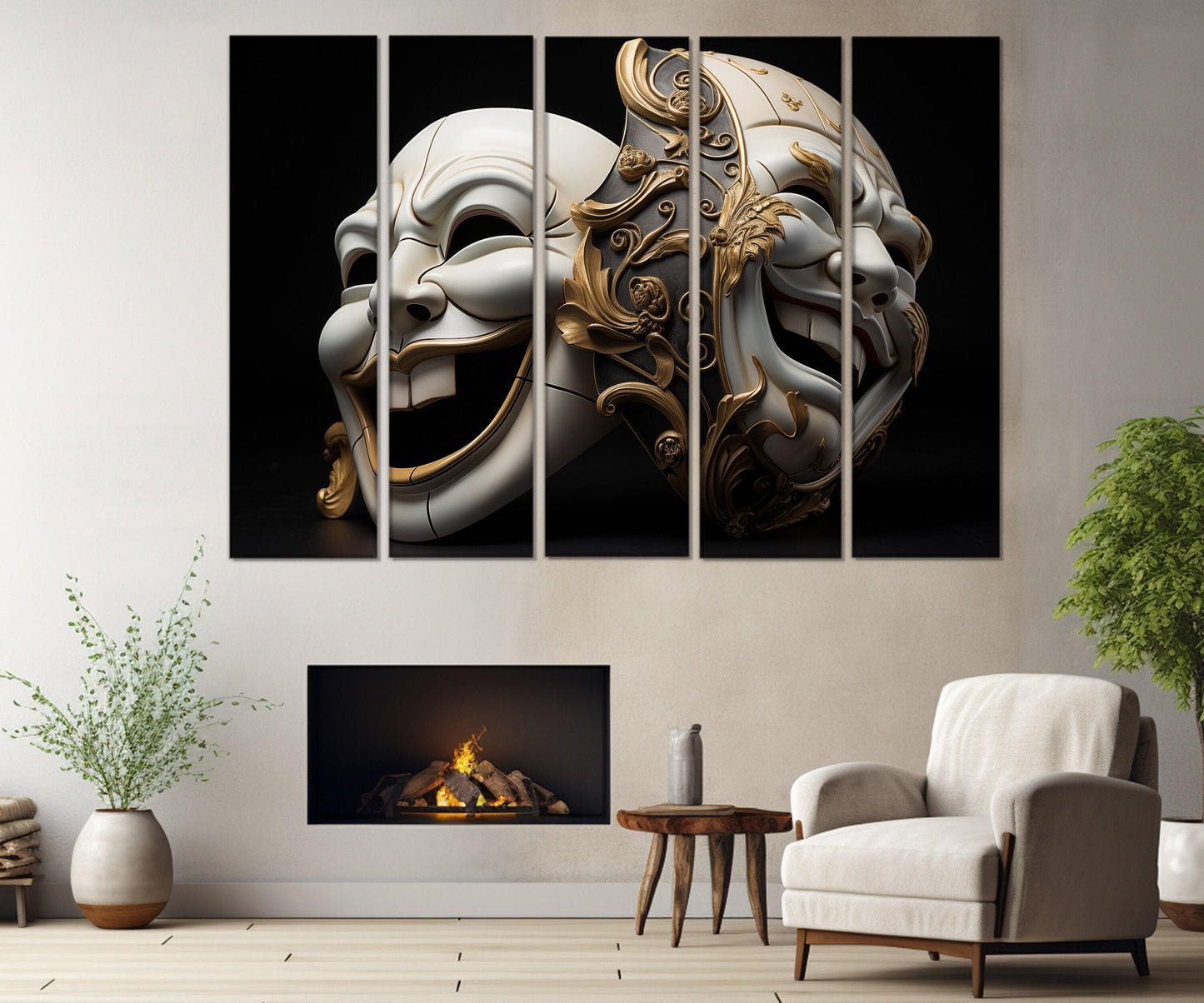 Theater Masks Canvas Print - Framed Canvas Art | Ready to Hang Wall Decor