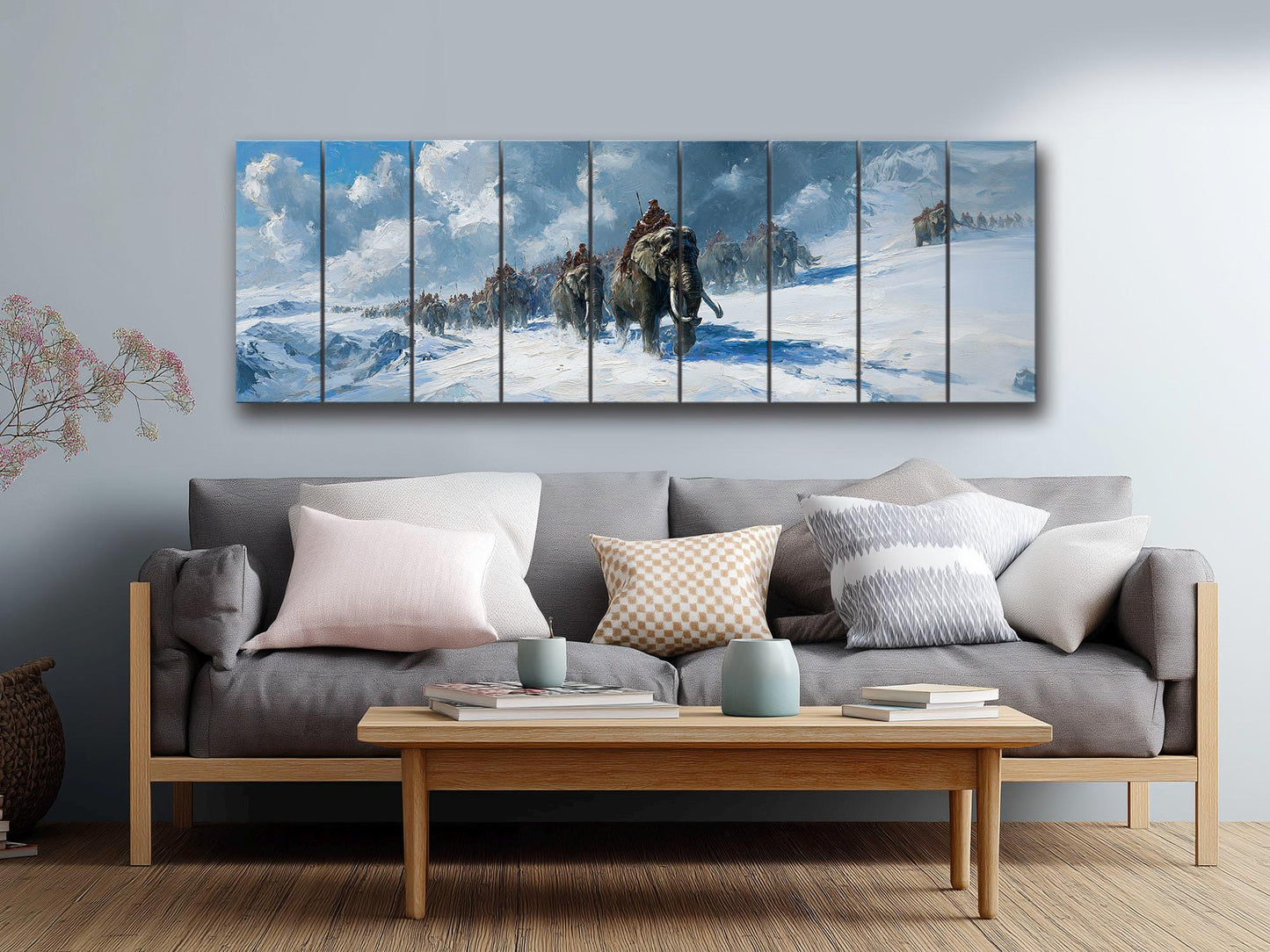 Hannibal Barca Wood Print – Alpine Crossing Historical Wall Art on Wood Panel