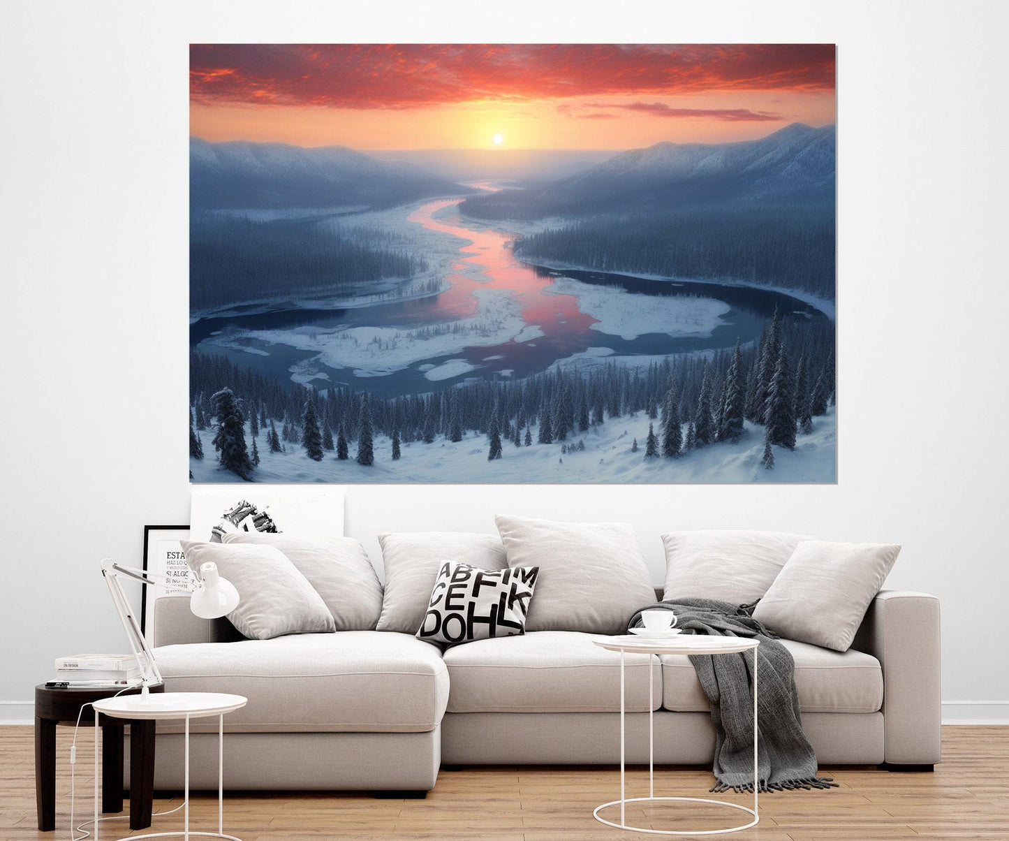 Yellowstone Park Canvas Print – Scenic Winter Yellowstone Sunset Art, Ready to Hang
