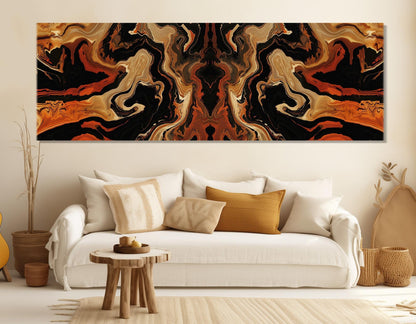 Dark Wooden Canvas Print – Large Abstract Brown Tones Artwork | Ready to Hang