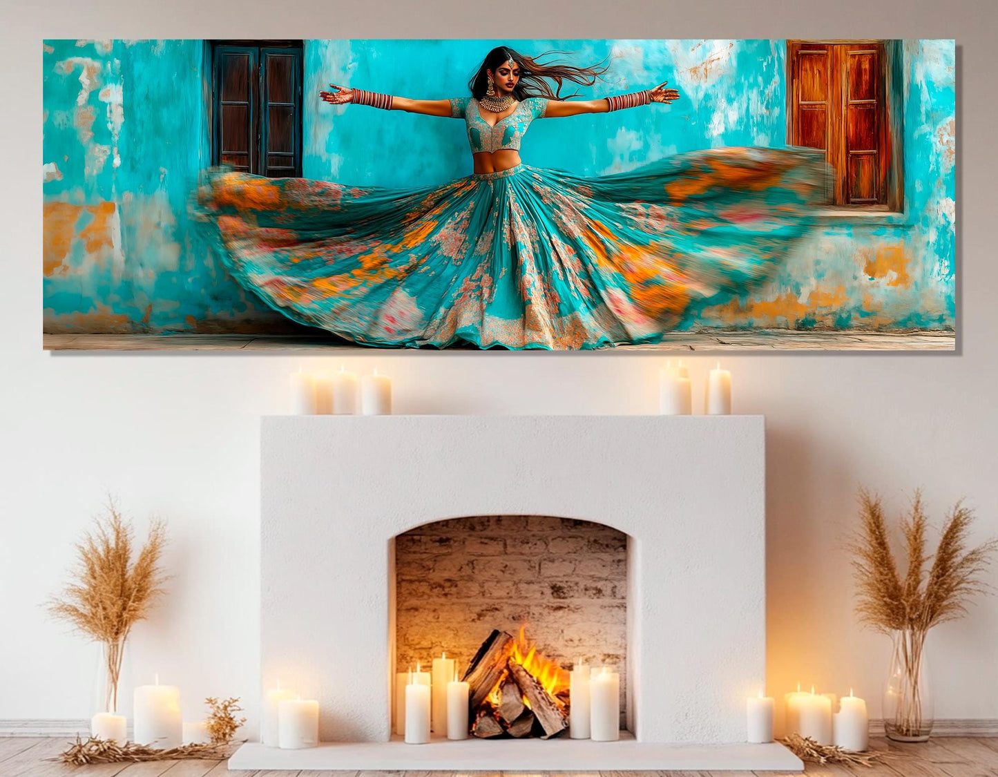 Indian Canvas Print – Beautiful National Dress Painting | Framed Gallery Wrapped Art
