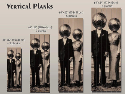 Vintage Wood Print – Black White Art Surreal Photo Print on Wood Planks