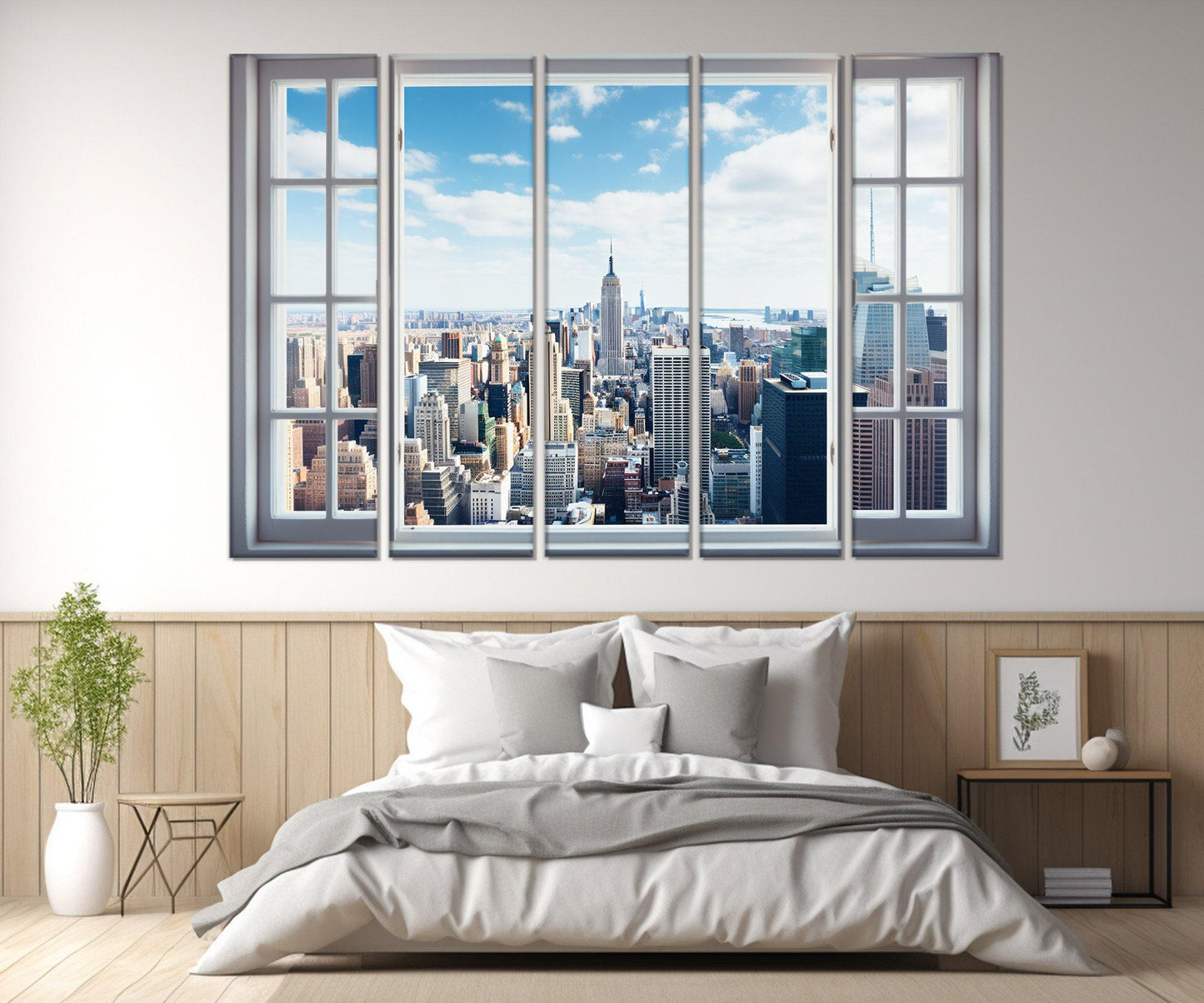 New York City Canvas Print – Window Wall Art | Framed Gallery Wrapped Cotton Canvas