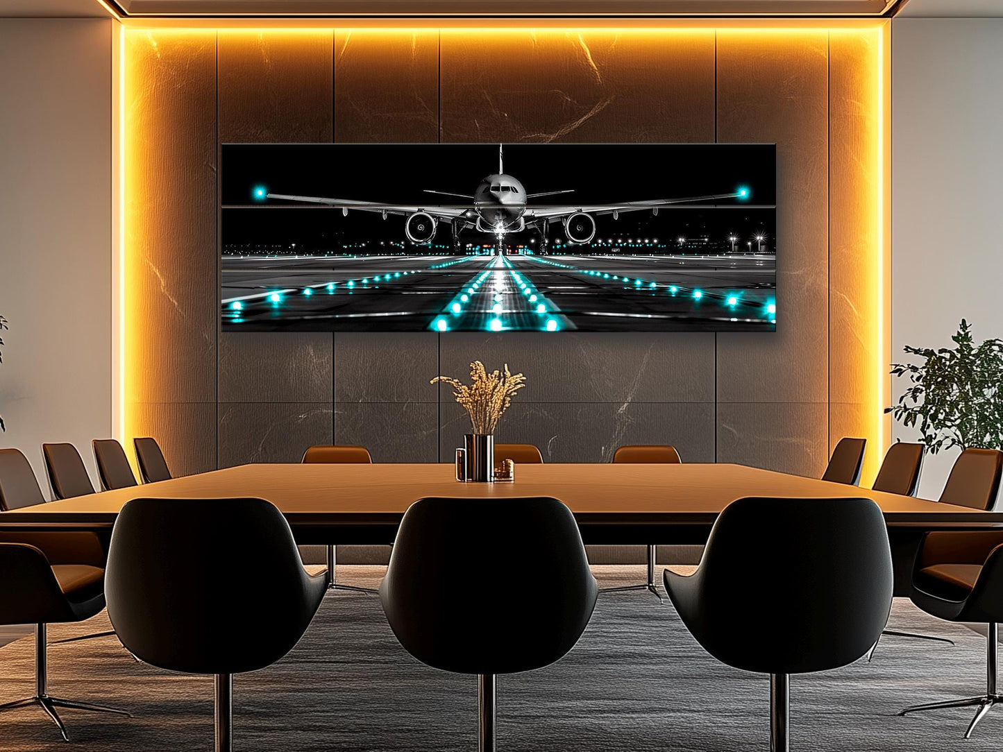 Wooden Wall Art – Scenic Airplane Wall Decor | Plane Panoramic Print on Wood