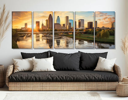 Columbus Canvas Print – Large Abstract City Artwork | Gallery Wrapped Cotton Canvas