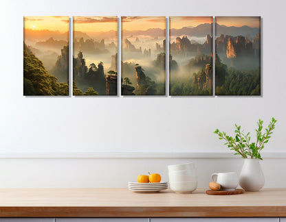 Zhangjiajie Canvas Print – Framed Forest Painting | China Wall Art, Ready to Hang