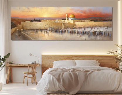 Western Wall Canvas – Ancient Jerusalem Painting | Framed & Ready to Hang Artwork