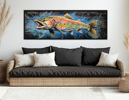 Rainbow Trout Canvas Art – Abstract Fish Canvas | Ready to Hang Gallery Wrapped Print