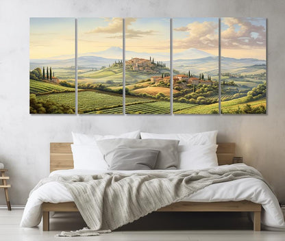 Tuscany Canvas Print - Large Panoramic Cotton Canvas Art | Framed Gallery Wrapped Wall Decor