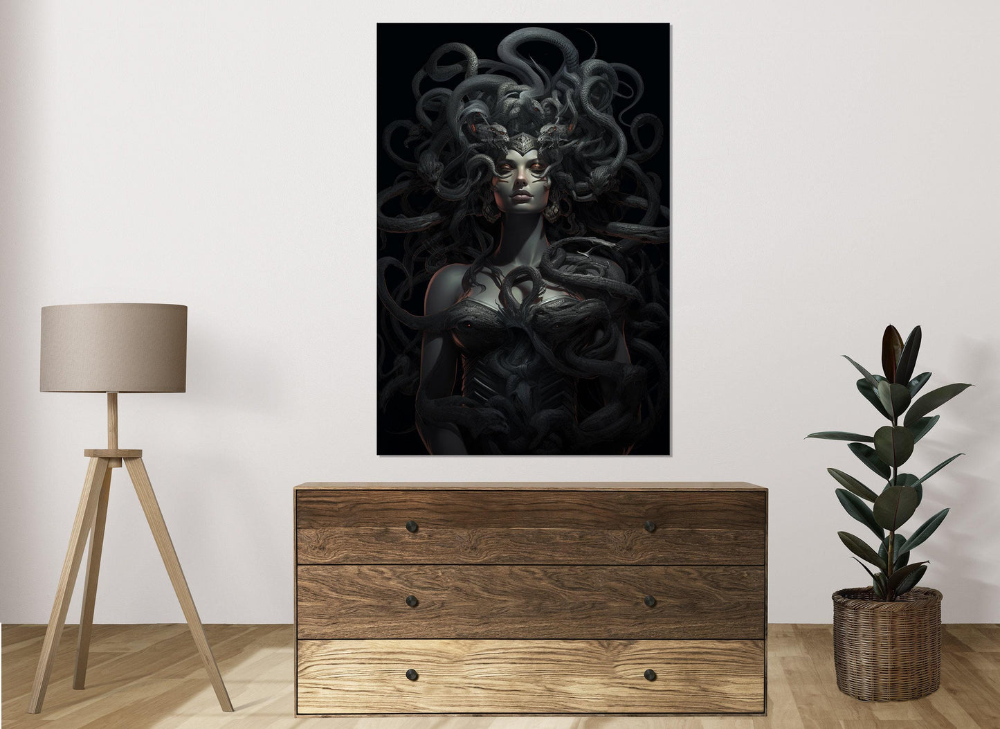Medusa Canvas Print – Mythology Wall Art | Framed, Ready to Hang, High Quality