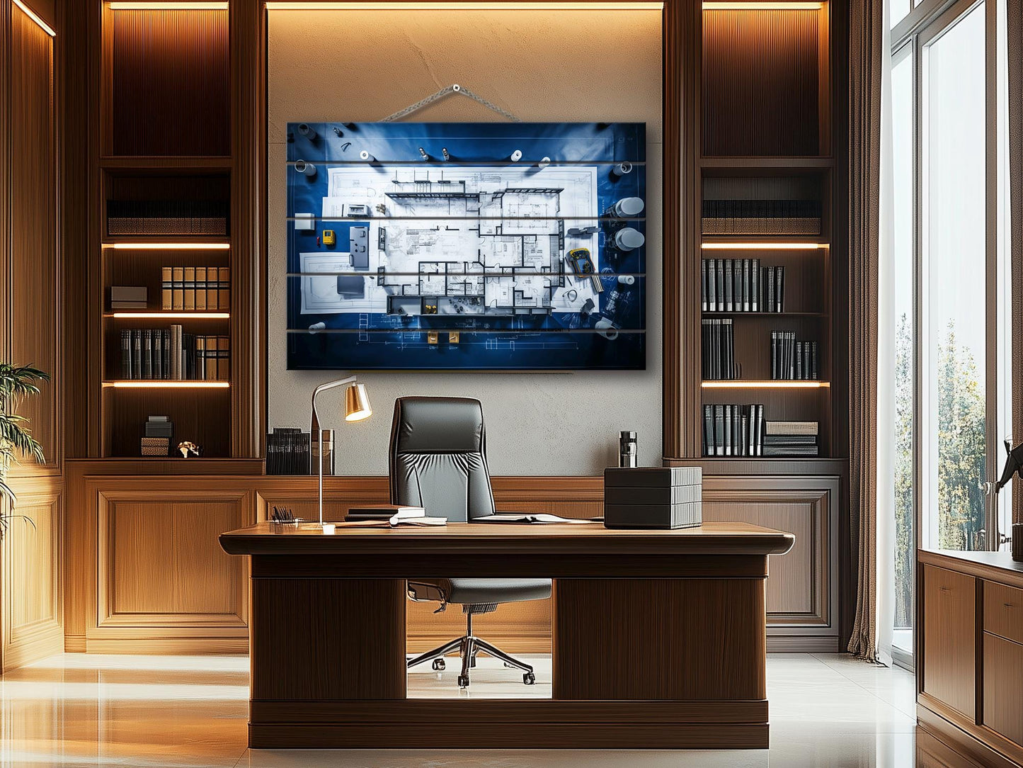 Wood Wall Art - Architect Wall Decor | Project Print on Wood | Office Building Decor