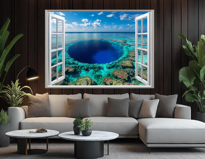 Belize Wall Art – Great Blue Hole Canvas Print | Framed, Ready to Hang