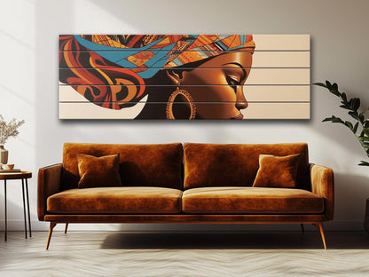 African Women  Printed On Natural Wood – Ethnic Portrait Wall Art