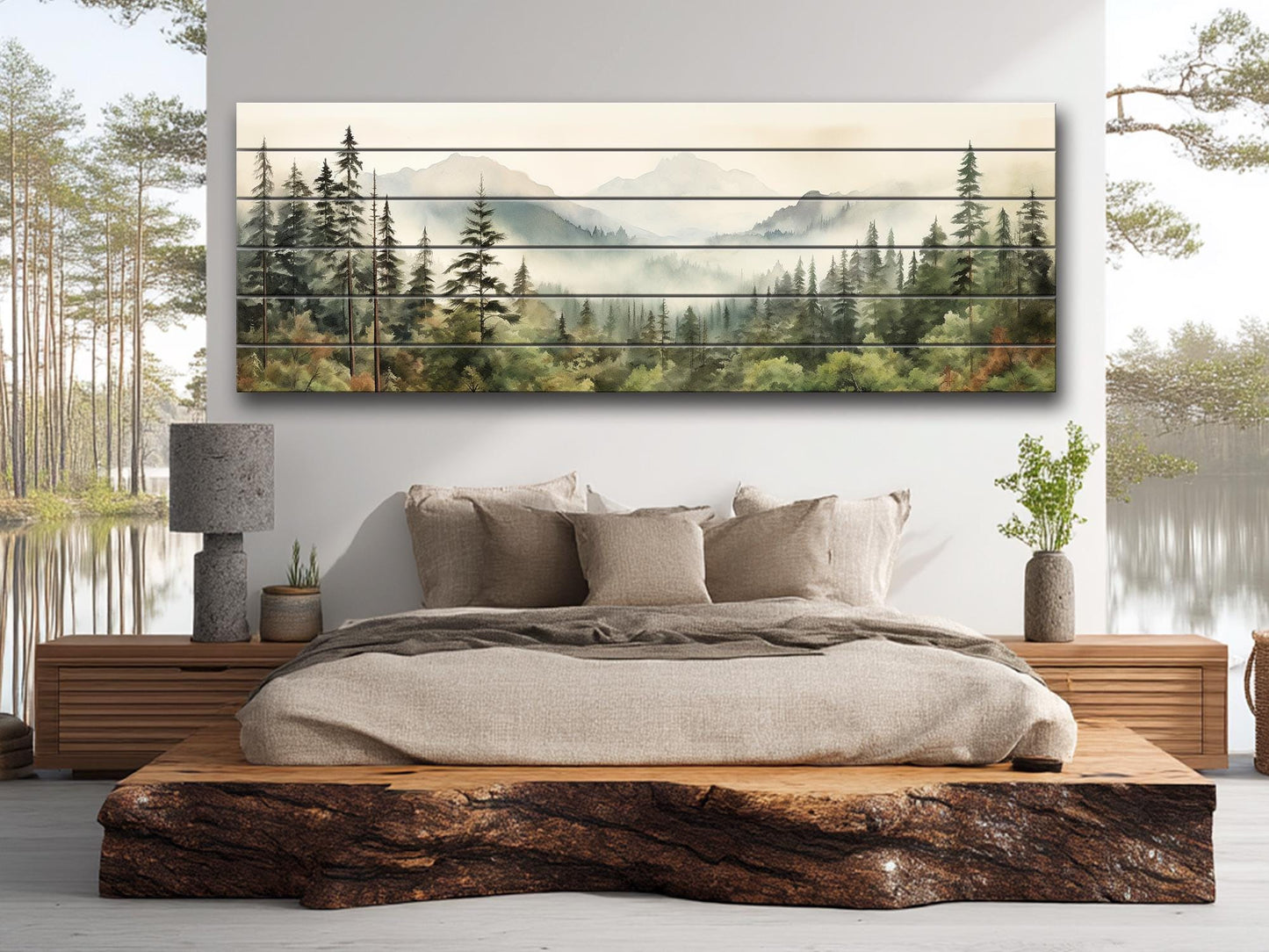 Redwood National Park Wood Print – Natural Wood Wall Art | Rustic Farmhouse Decor