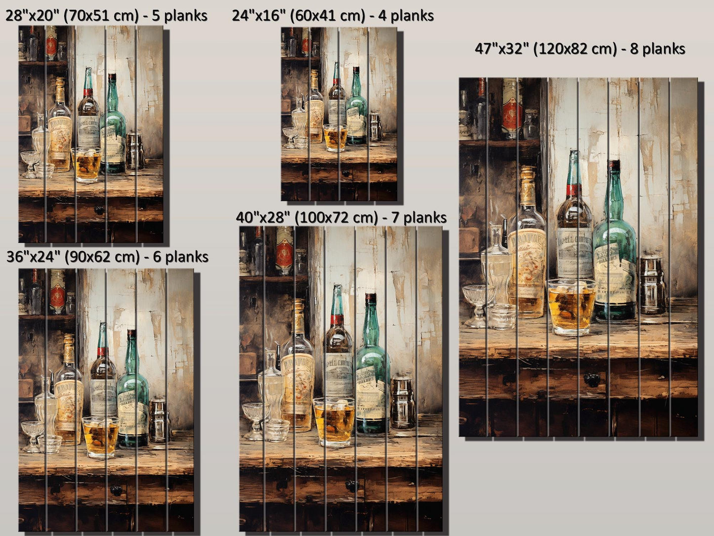Rustic Bar Print on Natural Wood – Bar Wall Art