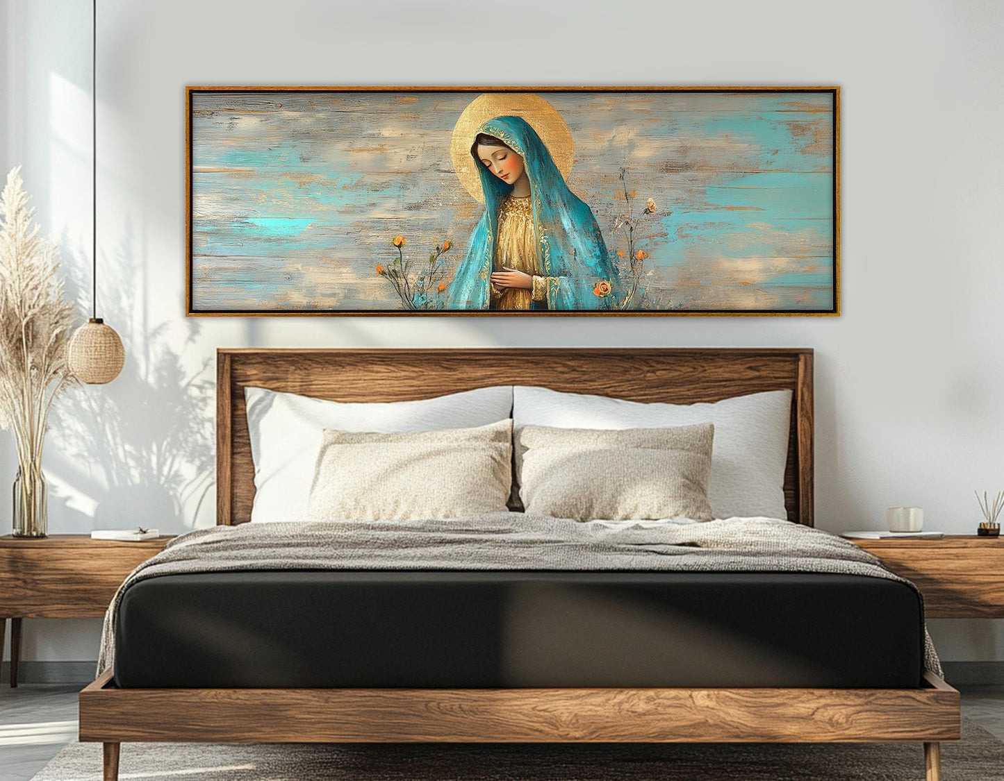 Virgin Mary Canvas Print – Framed Christian Wall Art | Ready to Hang Gallery Wrapped Canvas