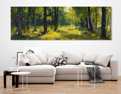 Abstract Forest Painting | Large Canvas Art - Framed Forest Print Ready to Hang