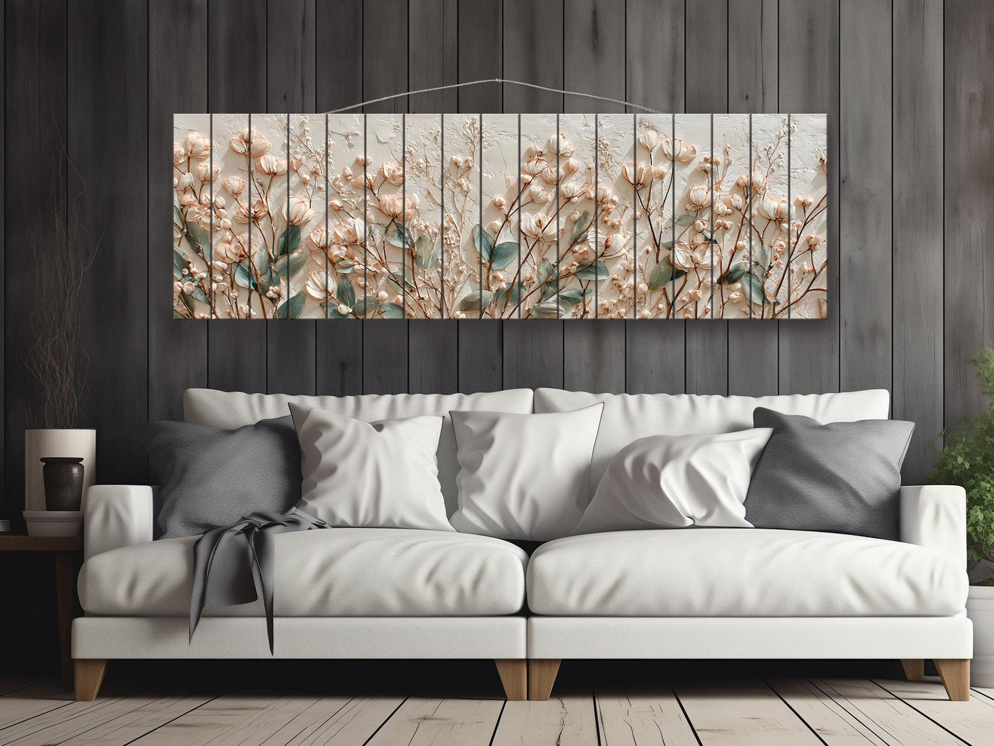 Botanical Wood Art - Rustic Floral Wood Print With Wildflower Wall Decor