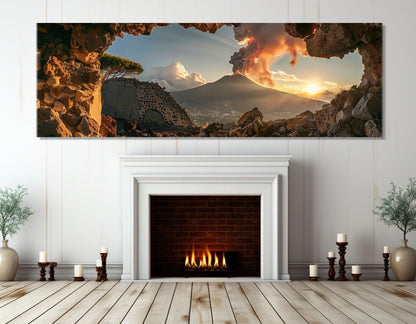 Etna Volcano Canvas Print – Framed Cotton Canvas Wall Art | Volcano Eruption Painting