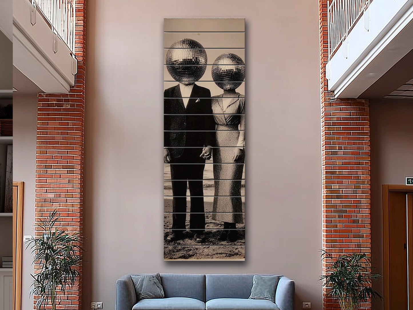 Vintage Wood Print – Black White Art Surreal Photo Print on Wood Planks