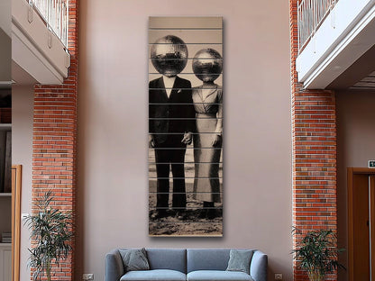 Vintage Wood Print – Black White Art Surreal Photo Print on Wood Planks