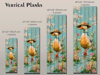 Rustic Wood Wall Art – Country Duck Decor on Wood Plank – Farmhouse Wall Art