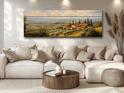 Italy Rolling Hills Print on Natural Wood –  Italy Wall Art