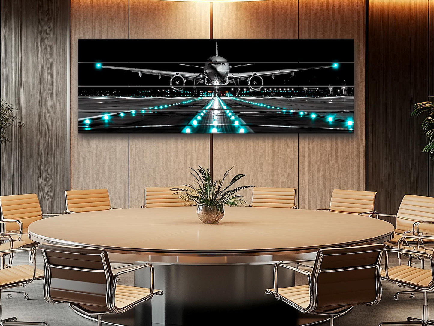 Wooden Wall Art – Scenic Airplane Wall Decor | Plane Panoramic Print on Wood