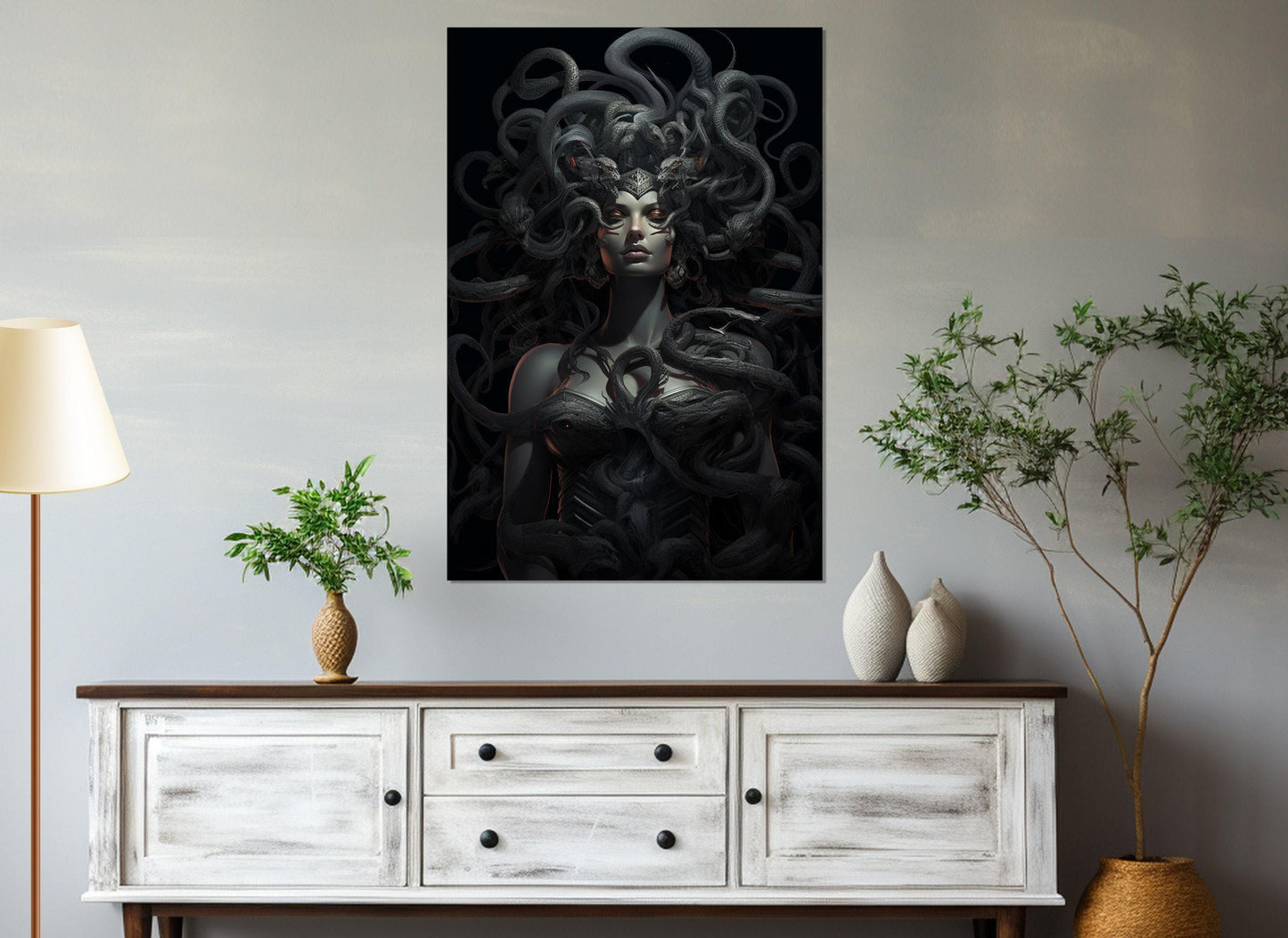 Medusa Canvas Print – Mythology Wall Art | Framed, Ready to Hang, High Quality