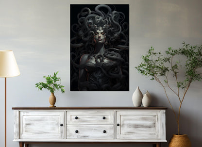 Medusa Canvas Print – Mythology Wall Art | Framed, Ready to Hang, High Quality