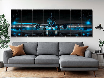 Wood Wall Art - Large Aircraft Wall Art Print on Wood Planks | Pilot Gift Idea