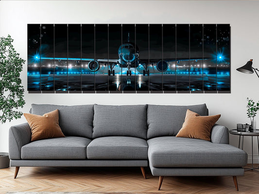 Wood Wall Art - Large Aircraft Wall Art Print on Wood Planks | Pilot Gift Idea
