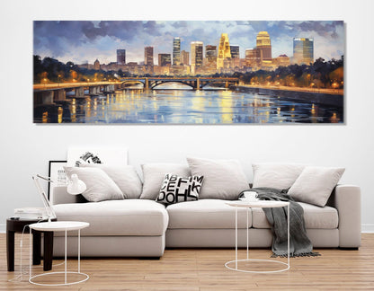 Minneapolis Canvas Print – Large Framed Cotton Canvas Wall Art | Abstract City Painting