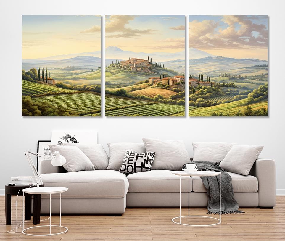 Tuscany Canvas Print - Large Panoramic Cotton Canvas Art | Framed Gallery Wrapped Wall Decor