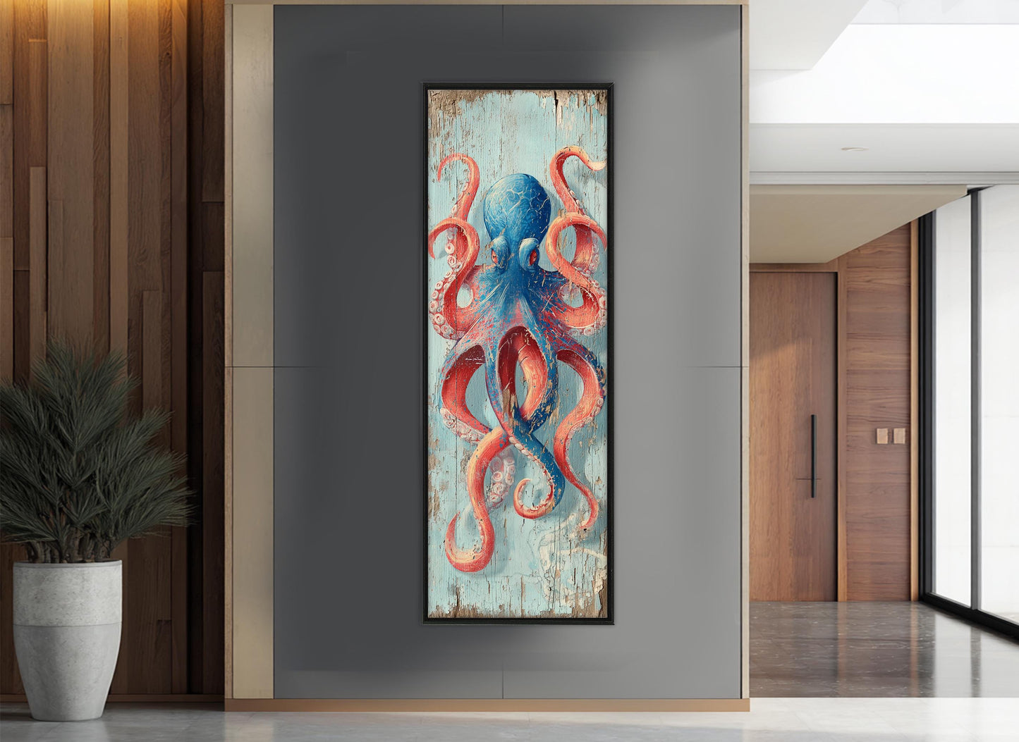 Octopus Canvas Print – Colorful Nautical Wall Art | Gallery Wrapped Cotton Canvas