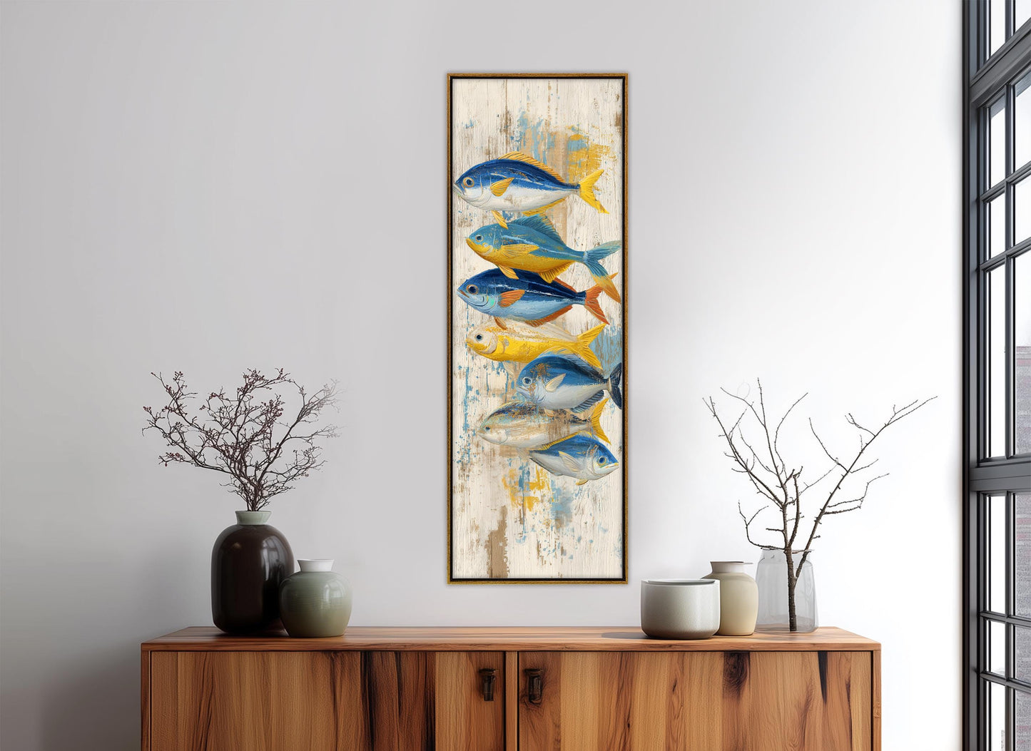 Fish Canvas Print - Colorful Nautical Wall Art | Rustic Coastal Decor, Ready to Hang