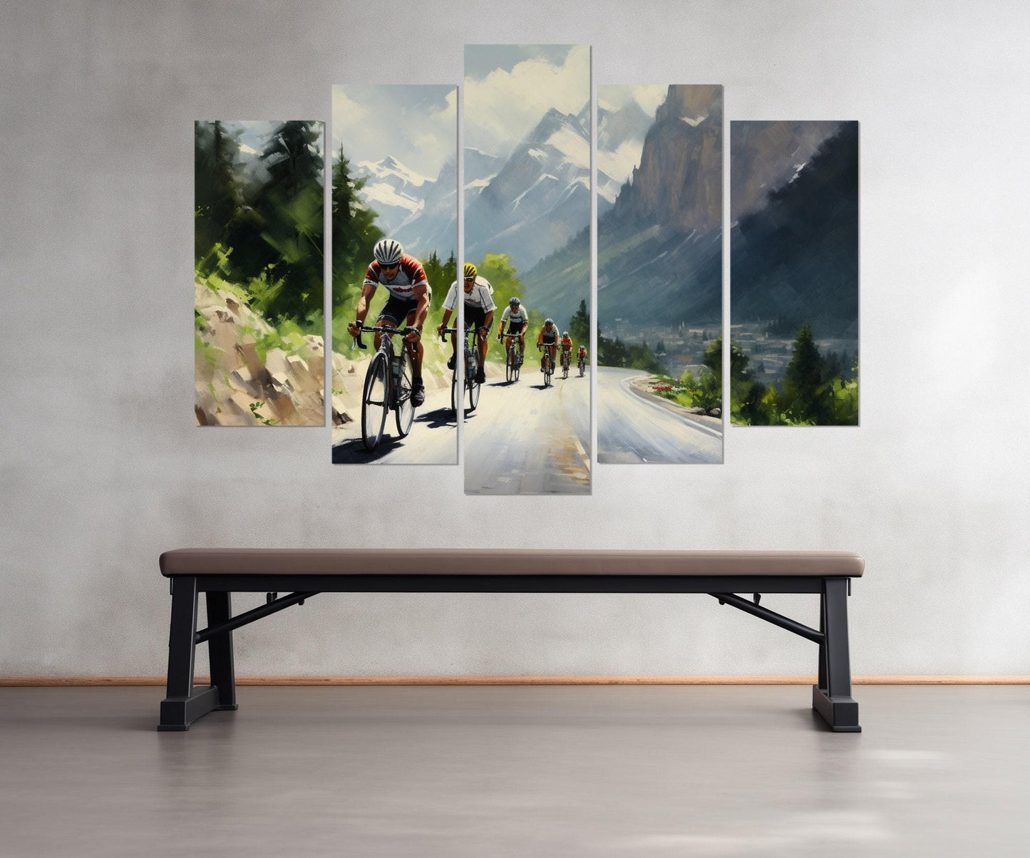 Cycling Canvas Print – Abstract Velo Sport Painting | Ready To Hang Framed Art
