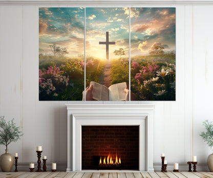 Bible Canvas Print, Religious Wall Art, Christian Wall Decor, Framed and Ready to Hang
