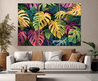 Tropical Leaves Canvas Print - Framed Cotton Canvas Artwork | Ready to Hang Wall Decor