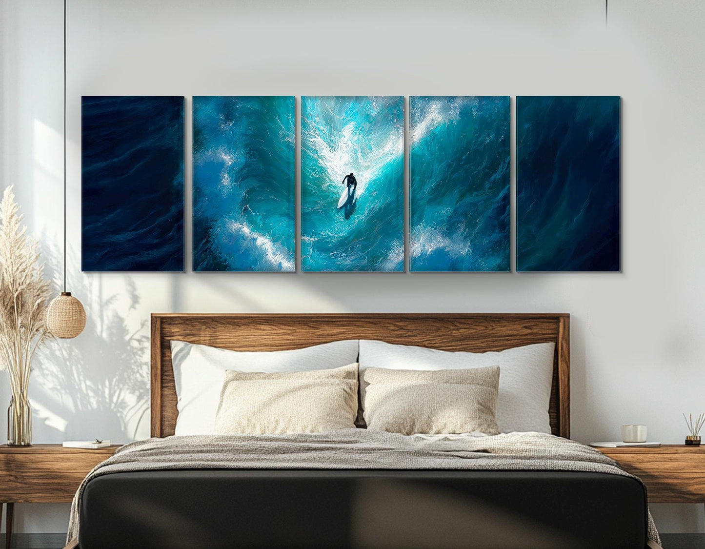 Surfer Canvas Print - Life Waves Painting | Framed Coastal Home Decor Art