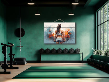 Women Workout Motivation Wooden Fitness Print – Natural Wood Wall Art, Gym Decor