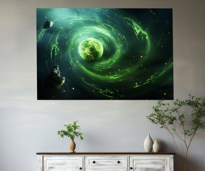 Electric Tornado Canvas – Abstract Space Wall Art | Galaxy Canvas Print, Framed & Ready to Hang