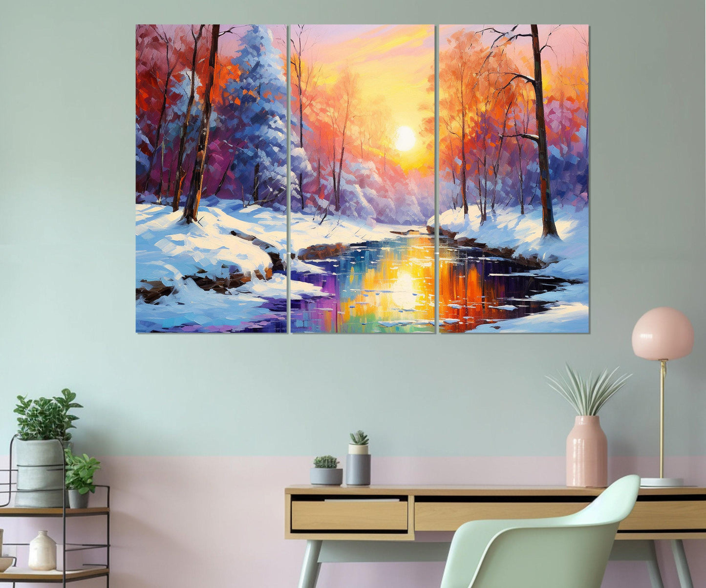 Winter Forest Canvas Print – Sunny Winter Wall Art | Framed Landscape Poster
