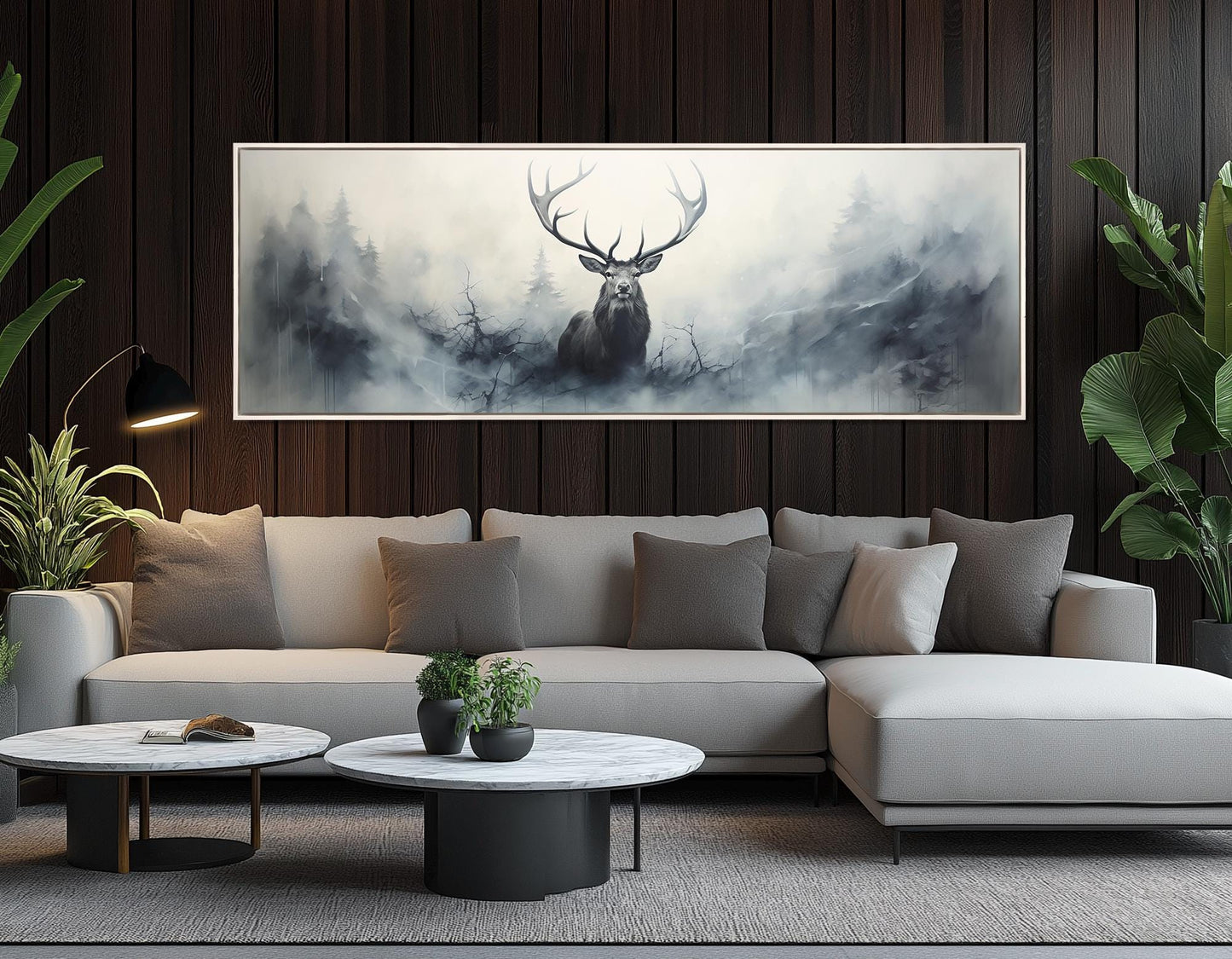 Deer Wall Art – Majestic Misty Forest Canvas Print | Framed & Ready to Hang