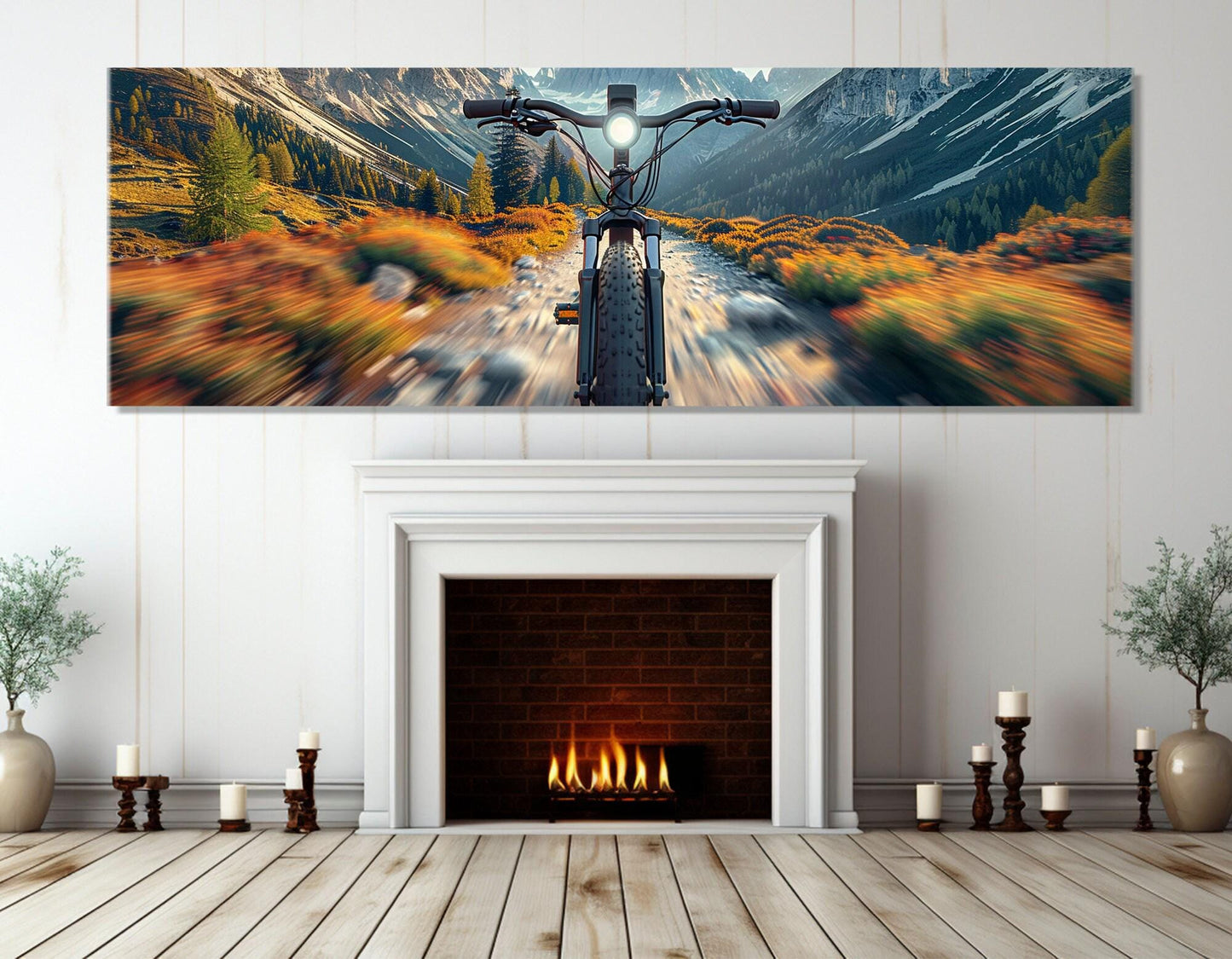Downhill Bike Wall Art – Mountain Bike Print | Framed Canvas Art, Ready to Hang