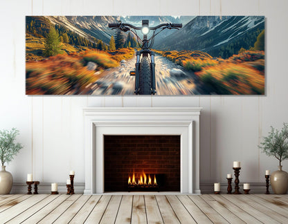 Downhill Bike Wall Art – Mountain Bike Print | Framed Canvas Art, Ready to Hang