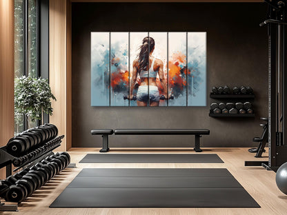 Women Workout Motivation Wooden Fitness Print – Natural Wood Wall Art, Gym Decor