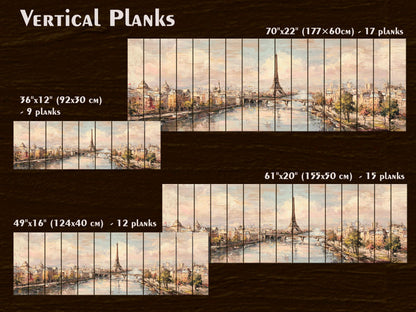 Paris Wall Art – Eiffel Tower Painting on Rustic Wood | Beige Pastel Oil Print