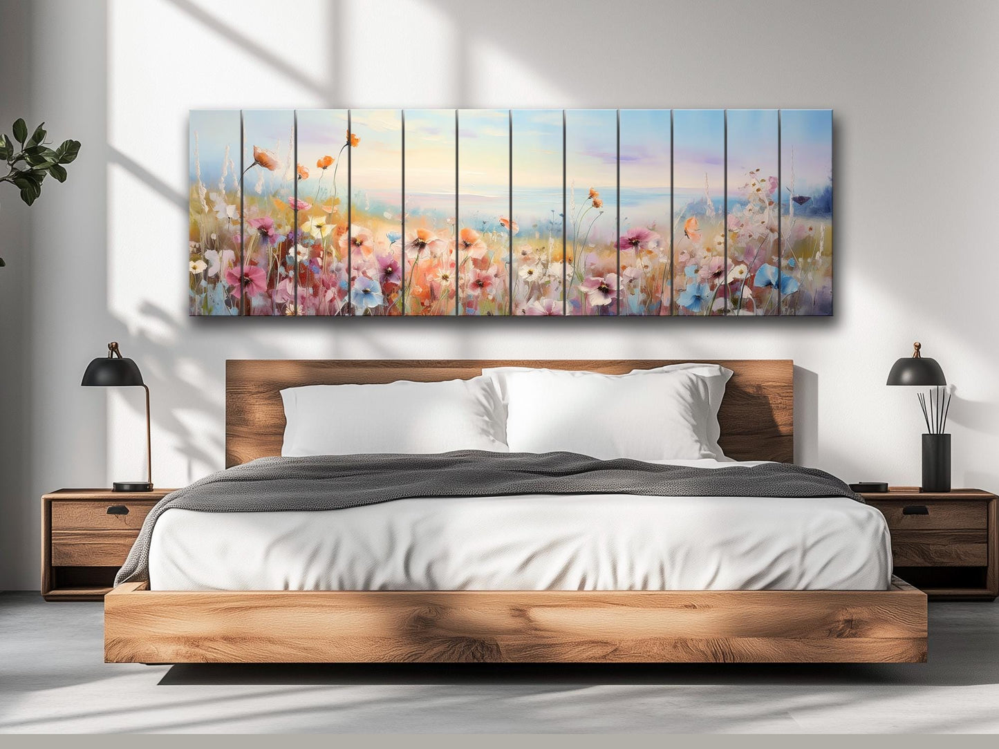 Wildflowers Wood Art – Large Floral Wood Wall Art | Rustic Farmhouse Style Decor