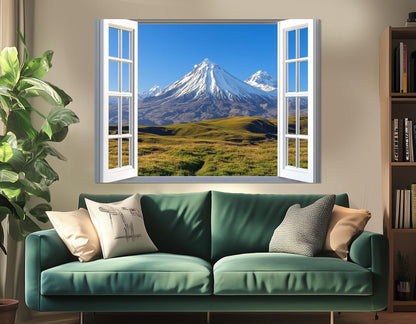 Kamchatka Wall Art – Open Window Volcano Canvas Print | Framed, Ready to Hang